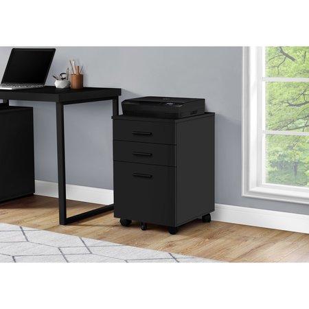 Monarch Specialties File Cabinet, Rolling Mobile, Storage Drawers, Printer Stand, Office, Work, Laminate, Black I 7781
